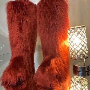 Burgundy Custom knee-boots sizes 10.5,11